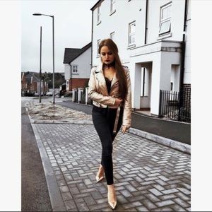 FOREVER 21 gold moto style jacket